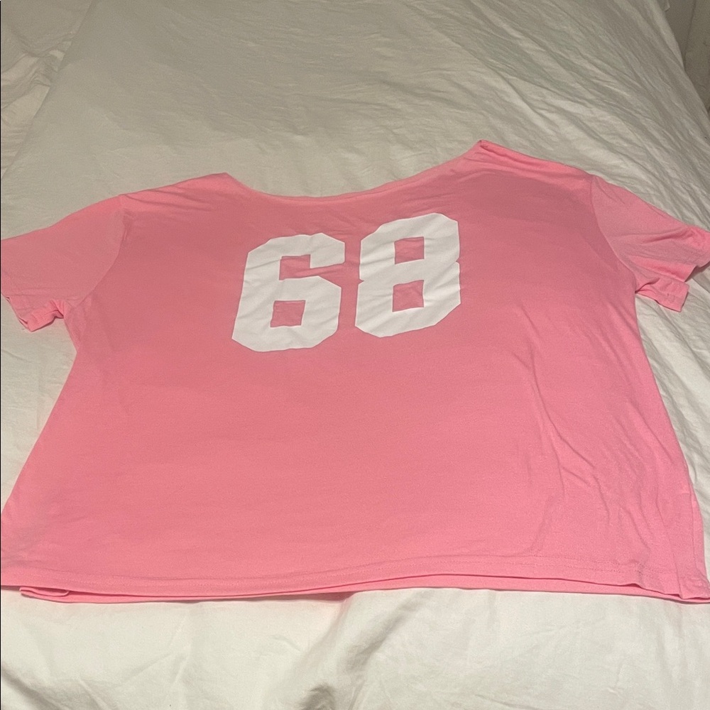 Source Unknown Pink Tee with White Number